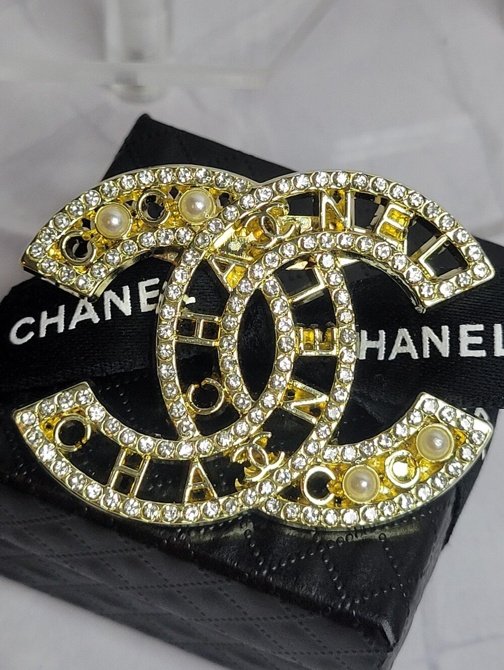 Gold Cutout Chanel Fashion Brooch, New